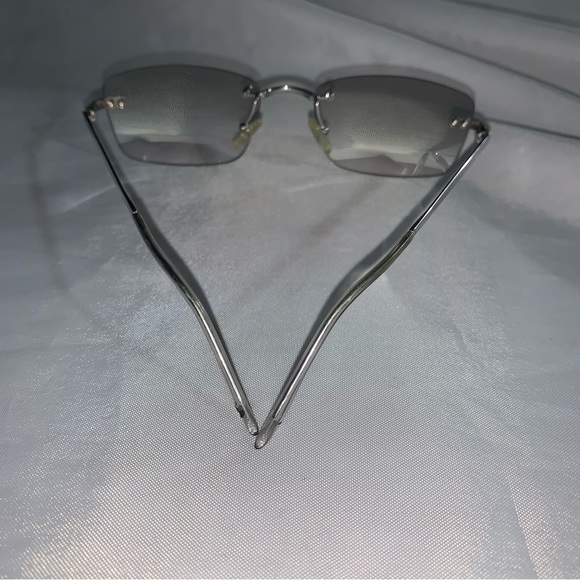 20) CHRISTIAN DIOR gray ombré Tiger rimless SUNGLASSES w/clamshell case - Picture 4 of 10
